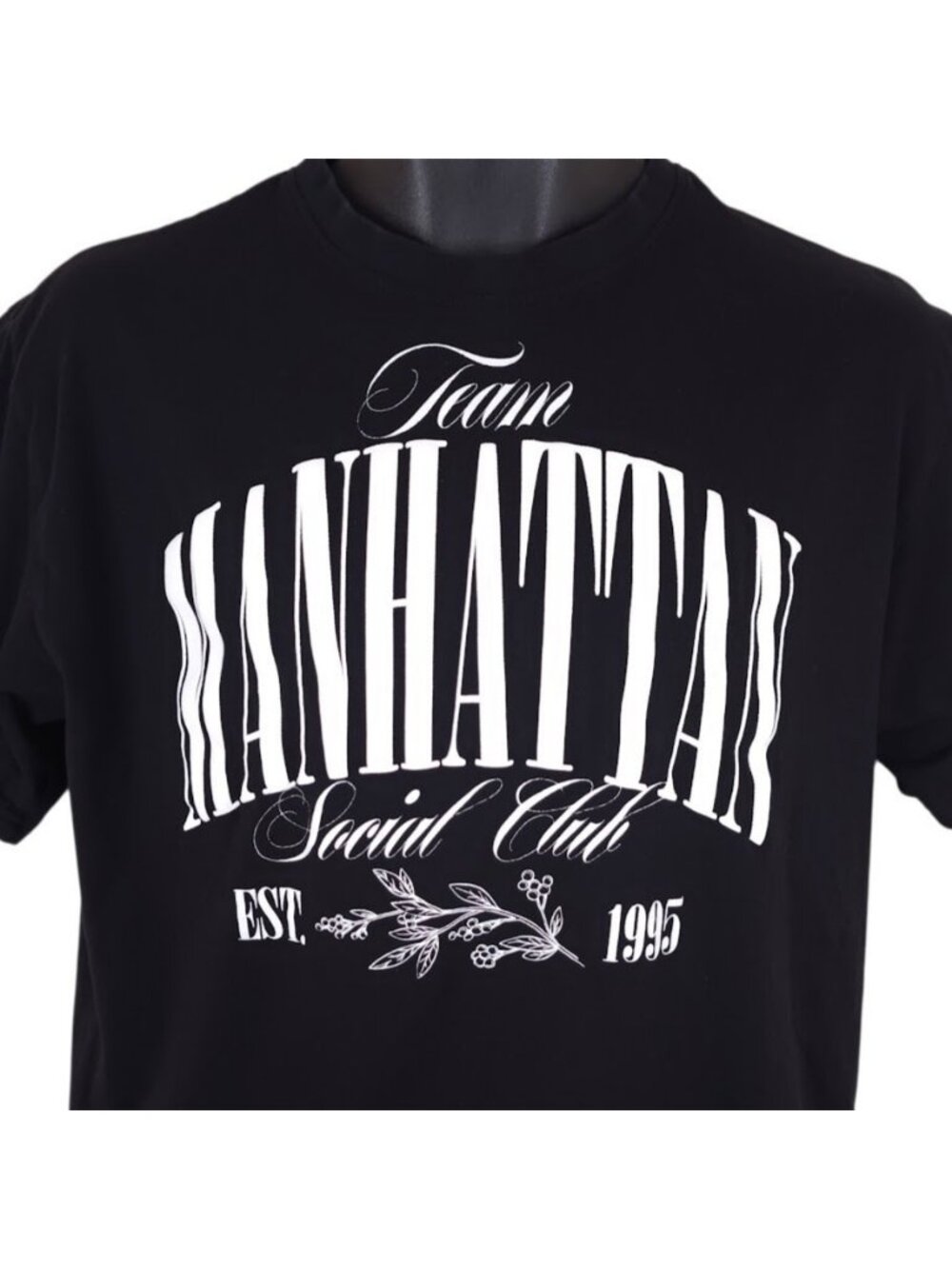 Manhattan Social Club T Shirt Womens Size Medium Black New York OVERSIZED